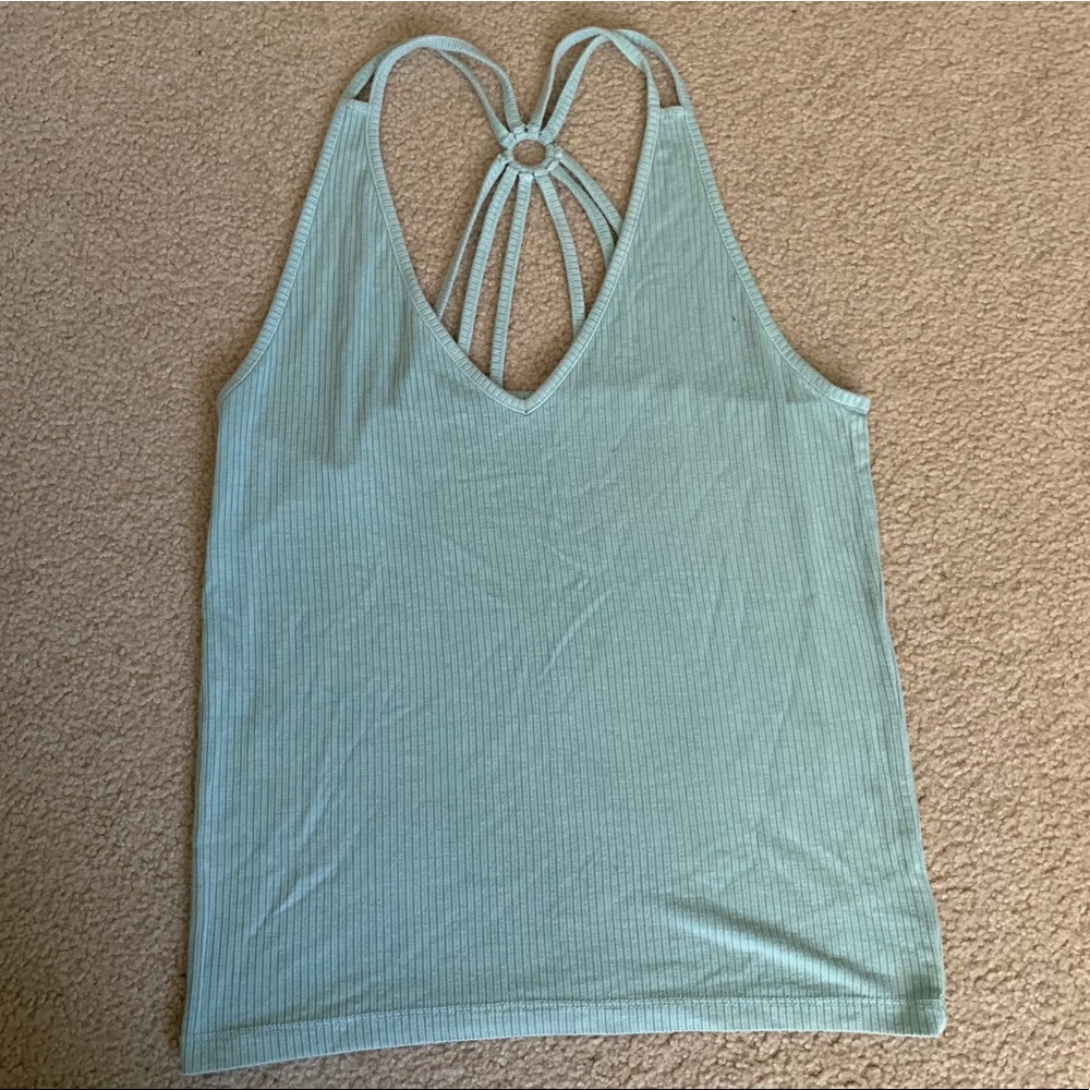 NWOT light blue tank top w strappy back